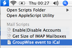 Groupwise menu